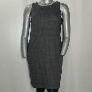 Merona Gray Plaid Sleeveless Sheath Dress XXL